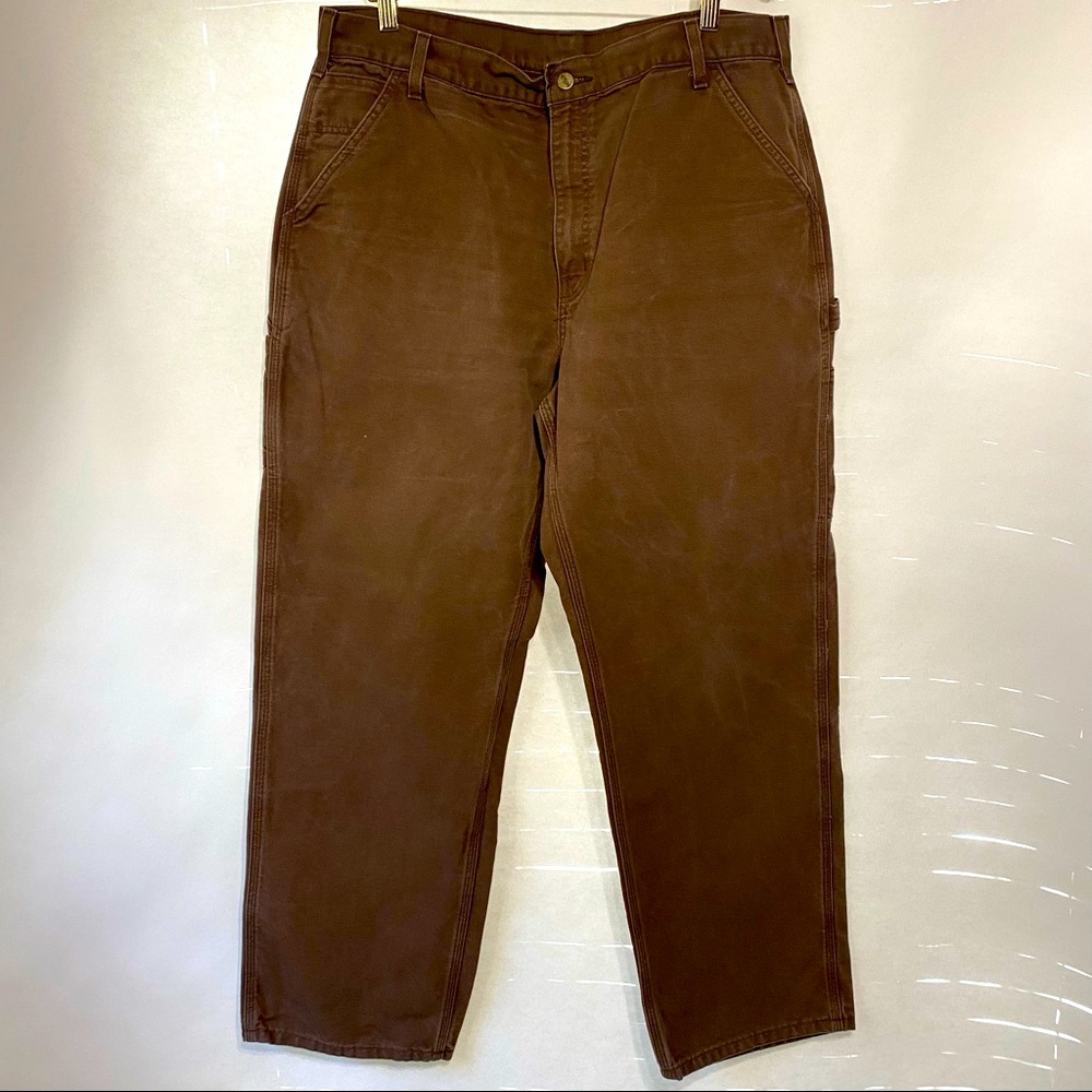 Carhartt Mens Brown Relaxed Fit Pants Size 36